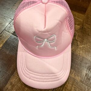 Pink Mesh Trucker hat with Bow